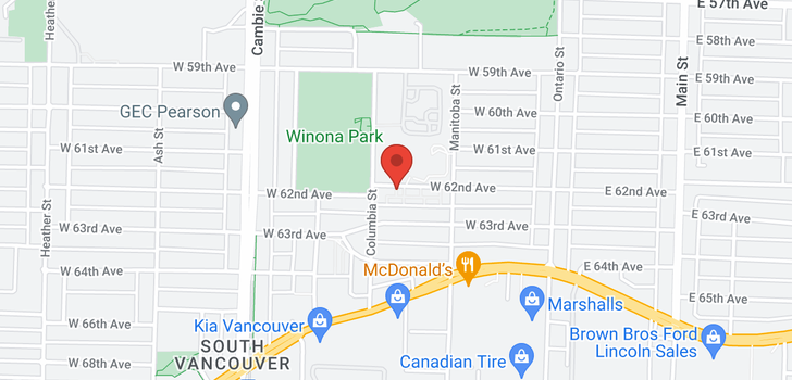 map of 1 274 W 62ND AVENUE